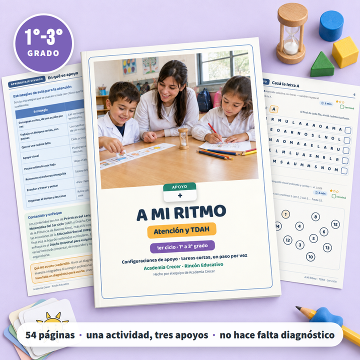 A Mi Ritmo · Atención y TDAH · 1° a 3° grado | Aprendizaje diverso · portada