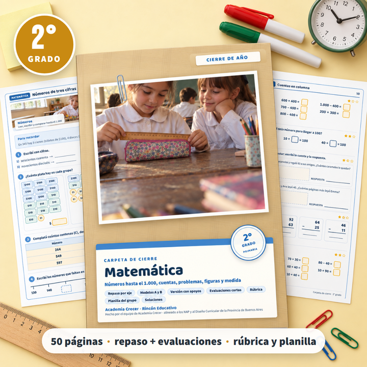 Carpeta de cierre · Matemática · 2° grado | Matemática · portada