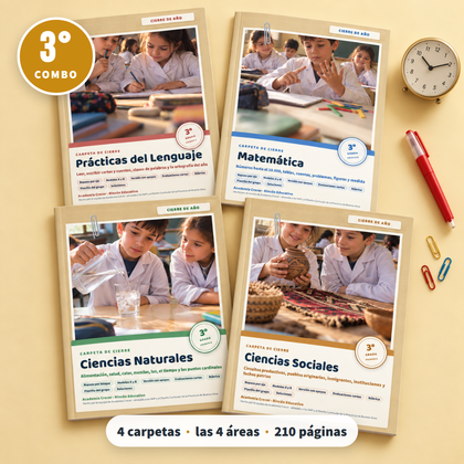 Las 4 carpetas de cierre · 3° grado | Combo Docentes