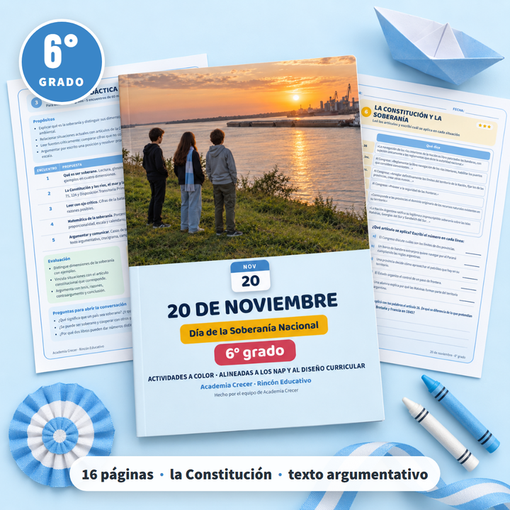 Efemérides 20 de Noviembre · 6° grado | Ciencias Sociales · portada