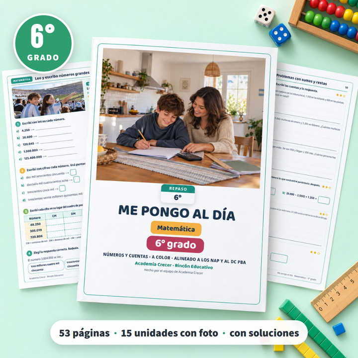 Me pongo al día · 6° grado | Matemática · portada