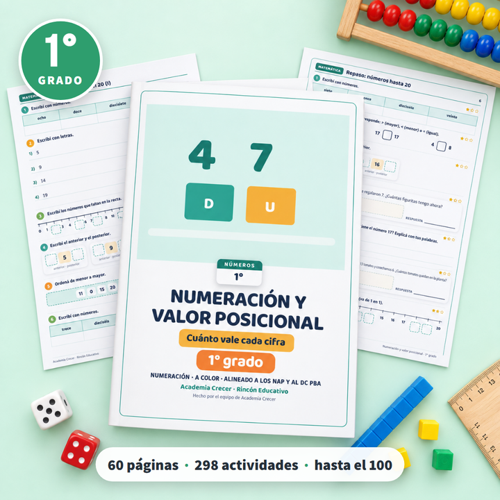 Numeración y valor posicional · 1° grado | Matemática · portada