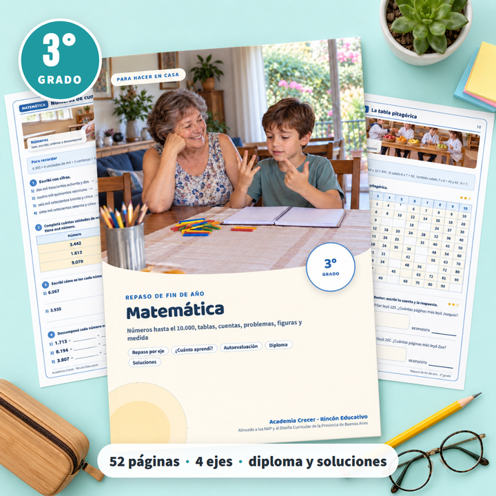 Repaso de fin de año · 3° grado | Matemática · portada