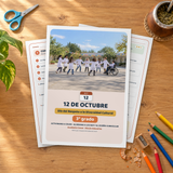 Efemérides 12 de Octubre 3° grado - tapa impresa sobre la mesa