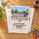 Efemérides 12 de Octubre 4° grado - tapa impresa sobre la mesa