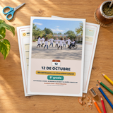 Efemérides 12 de Octubre 5° grado - tapa impresa sobre la mesa
