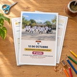 Efemérides 12 de Octubre 6° grado - tapa impresa sobre la mesa