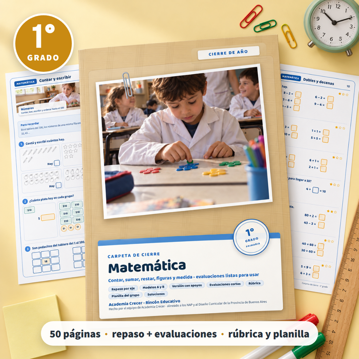 Carpeta de cierre · Matemática · 1° grado | Matemática · portada