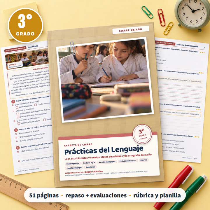 Carpeta de cierre · Prácticas del Lenguaje · 3° grado | Prácticas del Lenguaje · portada