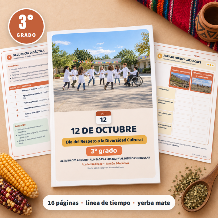 Efemérides 12 de Octubre · 3° grado | Ciencias Sociales · portada