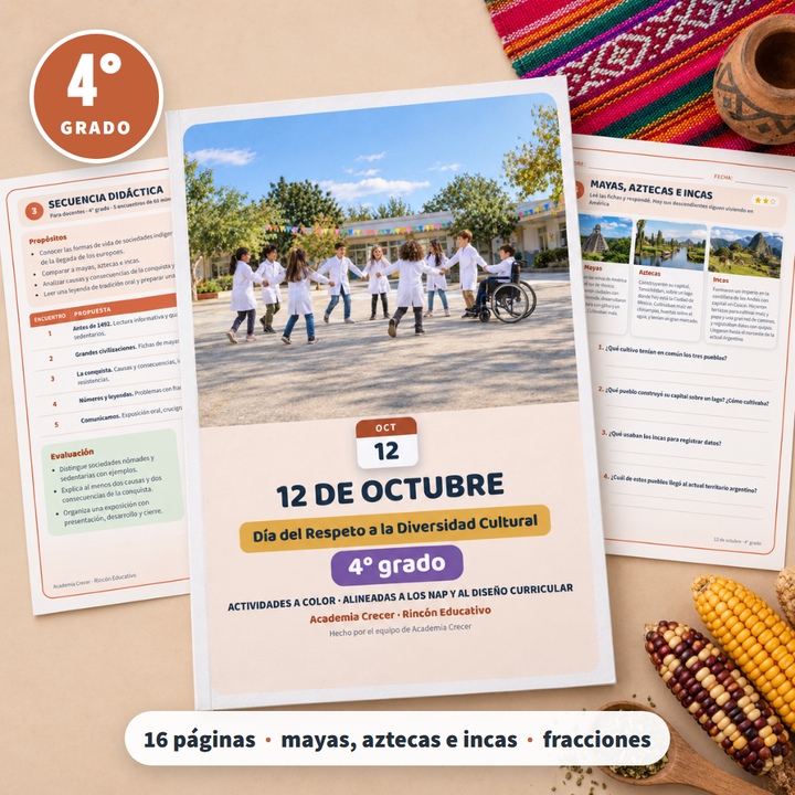 Efemérides 12 de Octubre · 4° grado | Ciencias Sociales · portada