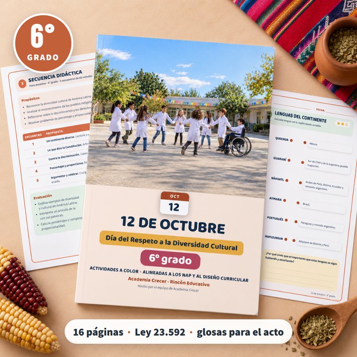 Efemérides 12 de Octubre · 6° grado | Ciencias Sociales · portada