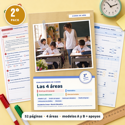 Pack de evaluaciones · 2° grado | Las 4 áreas