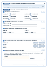 Repaso de fin de año · 5° grado | Matemática · muestra 2