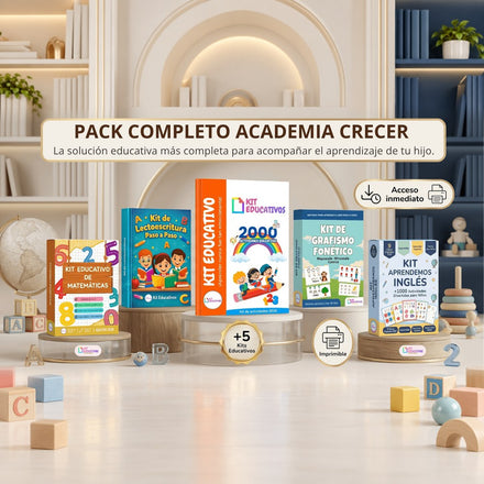 PACK COMPLETO ACADEMIA CRECER +5 Kits Educativos | El Sistema Educativo Infantil Más Completo
